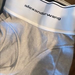 Alexander wang elastic shorts in gray